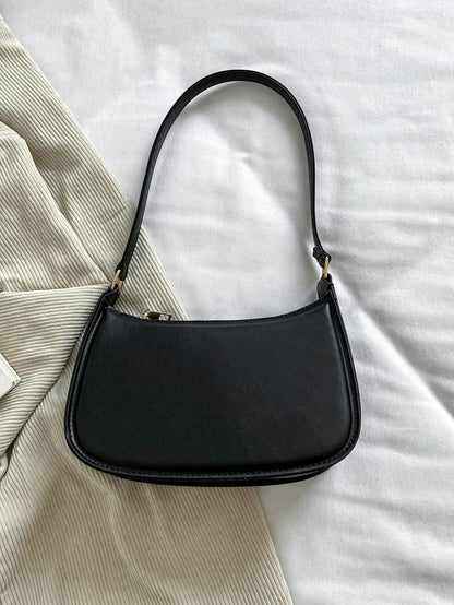 Solid Color Minimalist & Elegant Embossed Shoulder Bag