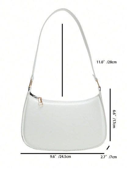 Solid Color Minimalist & Elegant Embossed Shoulder Bag