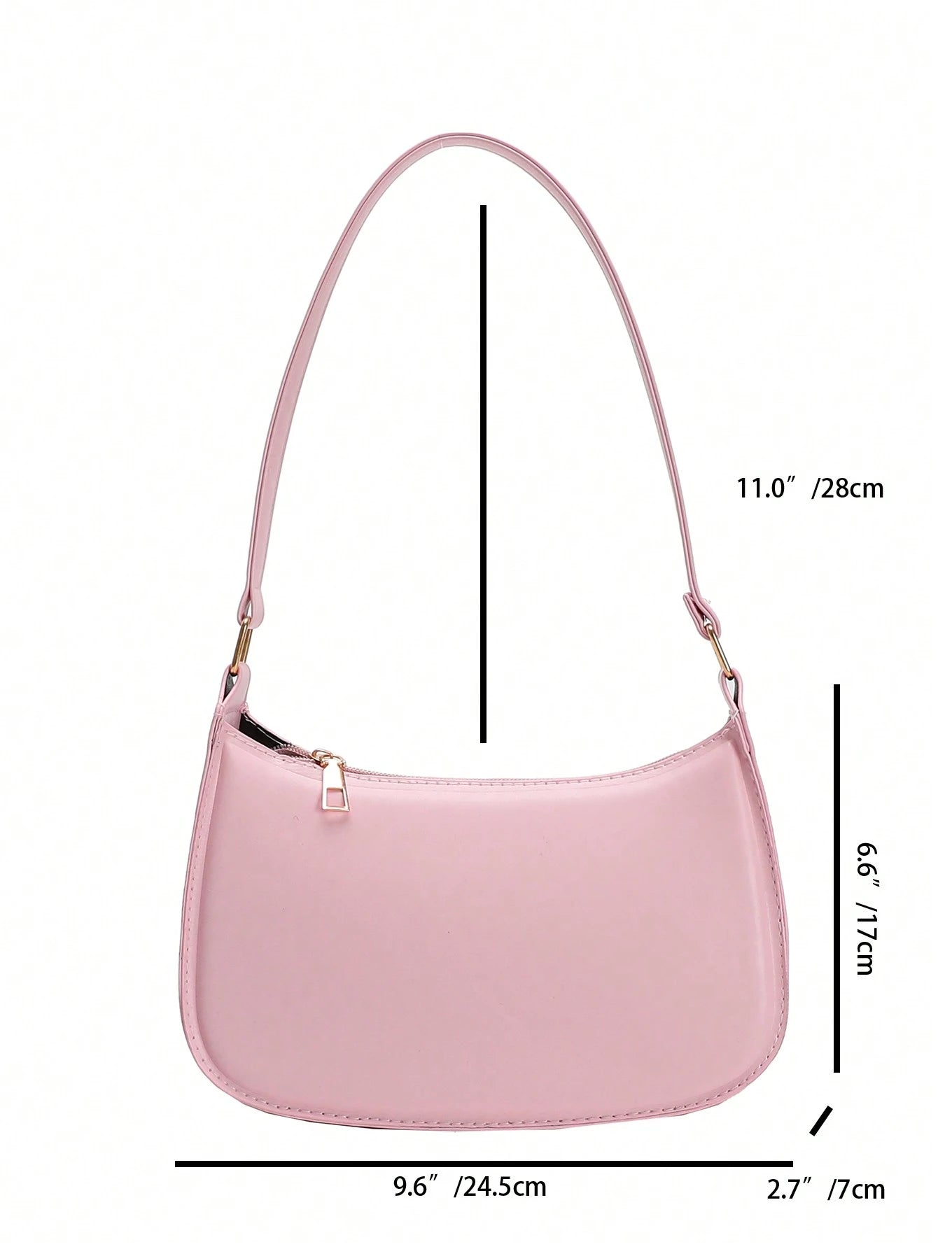 Solid Color Minimalist & Elegant Embossed Shoulder Bag