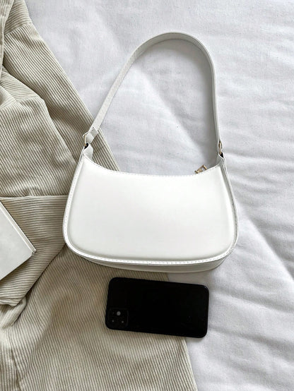 Solid Color Minimalist & Elegant Embossed Shoulder Bag