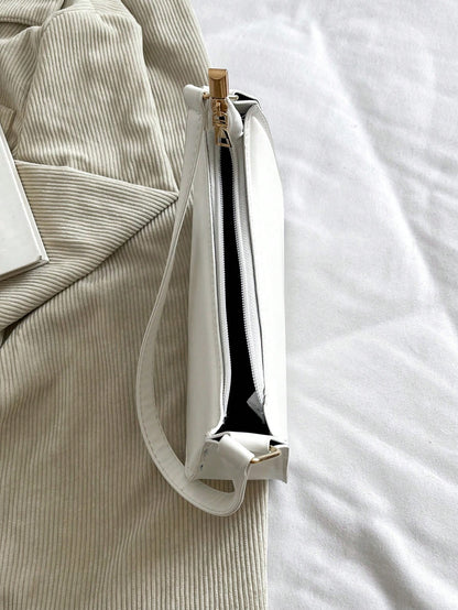 Solid Color Minimalist & Elegant Embossed Shoulder Bag