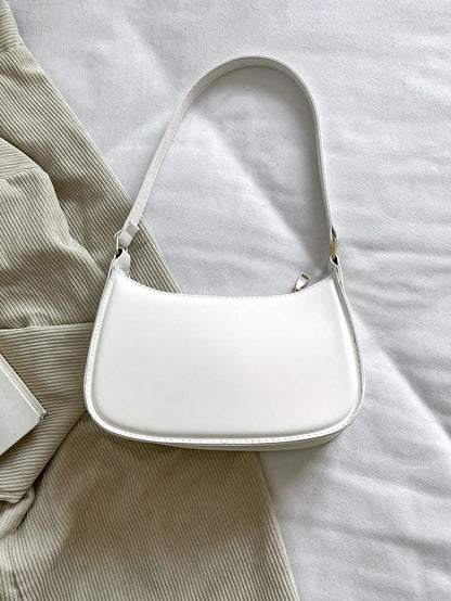 Solid Color Minimalist & Elegant Embossed Shoulder Bag