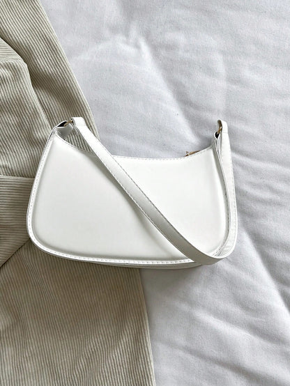 Solid Color Minimalist & Elegant Embossed Shoulder Bag
