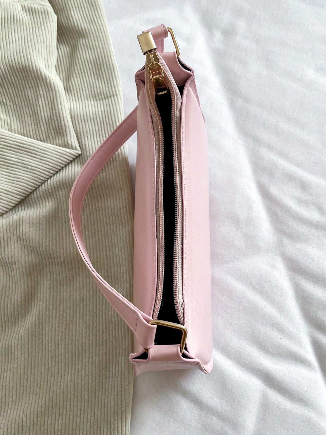 Solid Color Minimalist & Elegant Embossed Shoulder Bag