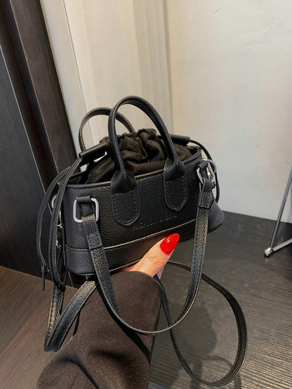 Crocodile Embossed Bucket Bag Mini Drawstring Design Funky