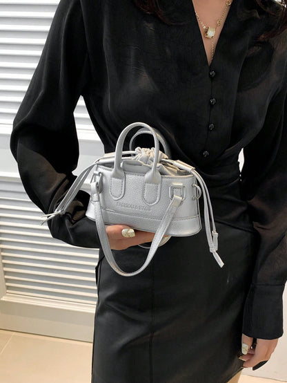 Crocodile Embossed Bucket Bag Mini Drawstring Design Funky