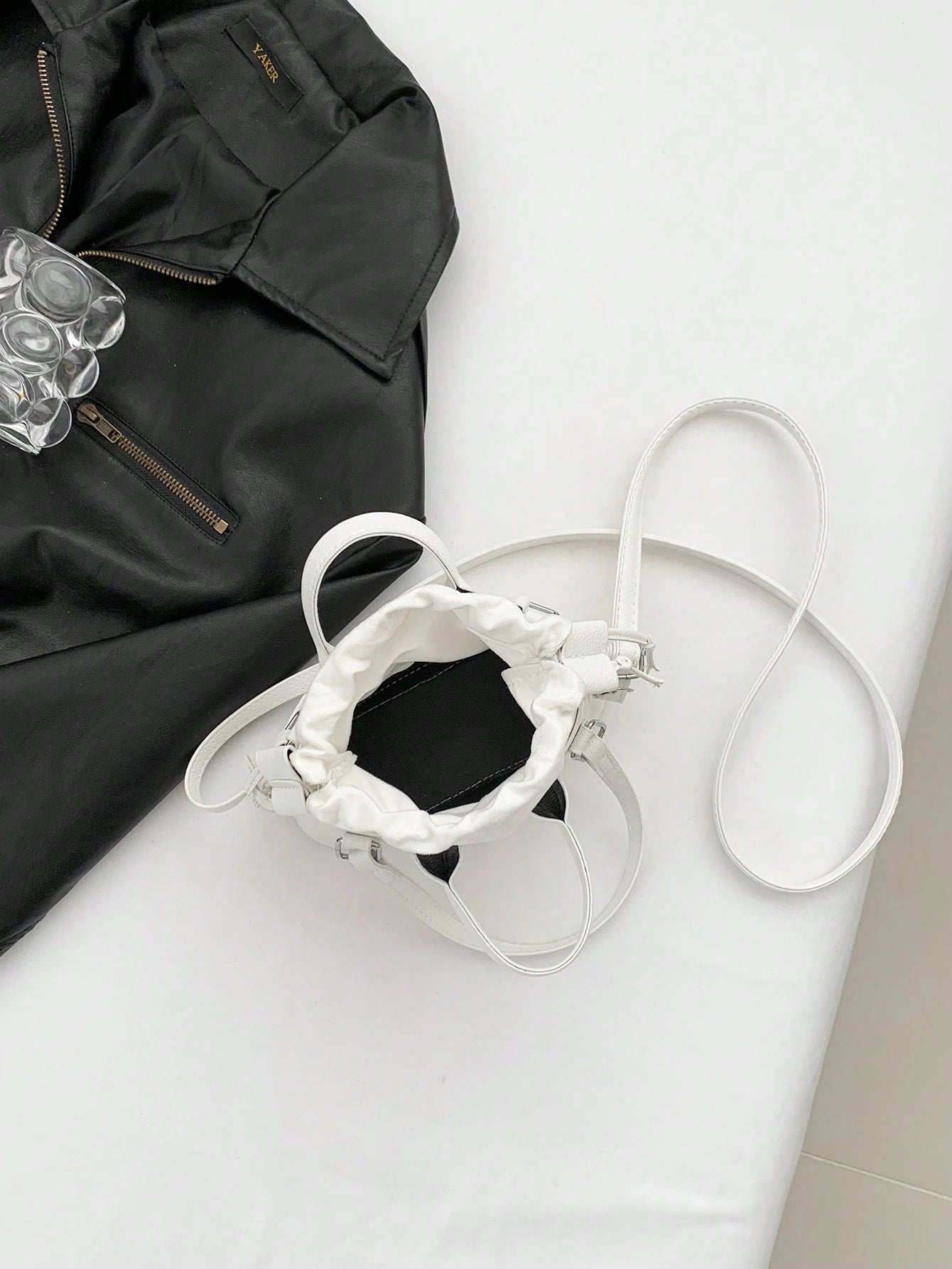 Crocodile Embossed Bucket Bag Mini Drawstring Design Funky