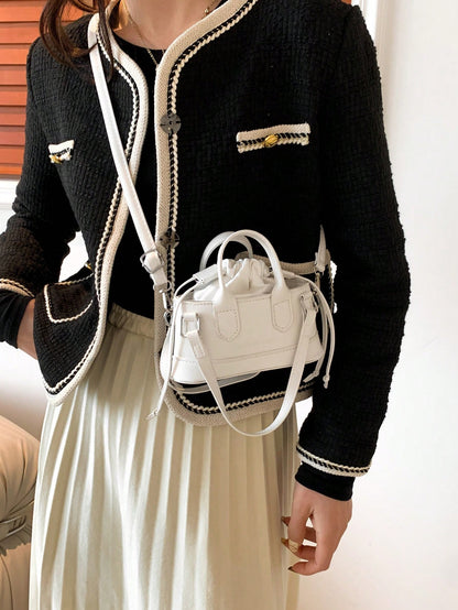 Crocodile Embossed Bucket Bag Mini Drawstring Design Funky