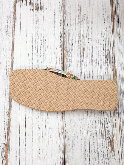 Women's Simple Style Black Suede Flat Slippers With Striped Design