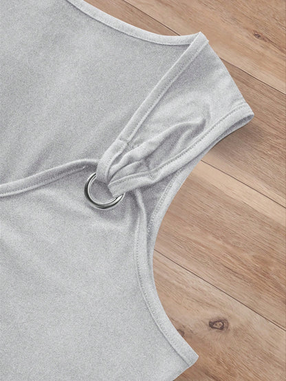 INAWLY Women's Metallic Button Decorated Tank Top For Summer