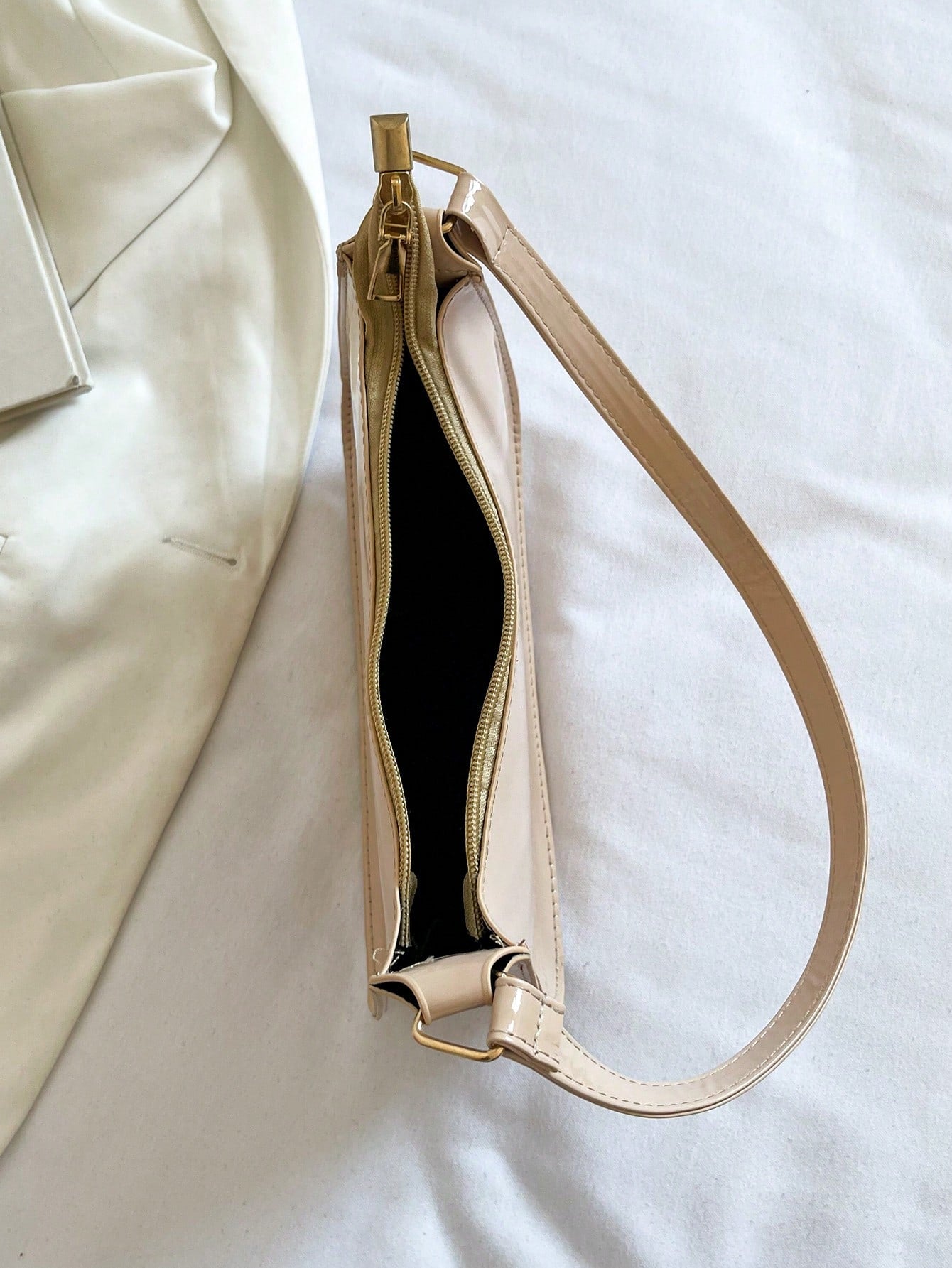 Solid Color Minimalist & Elegant Embossed Shoulder Bag