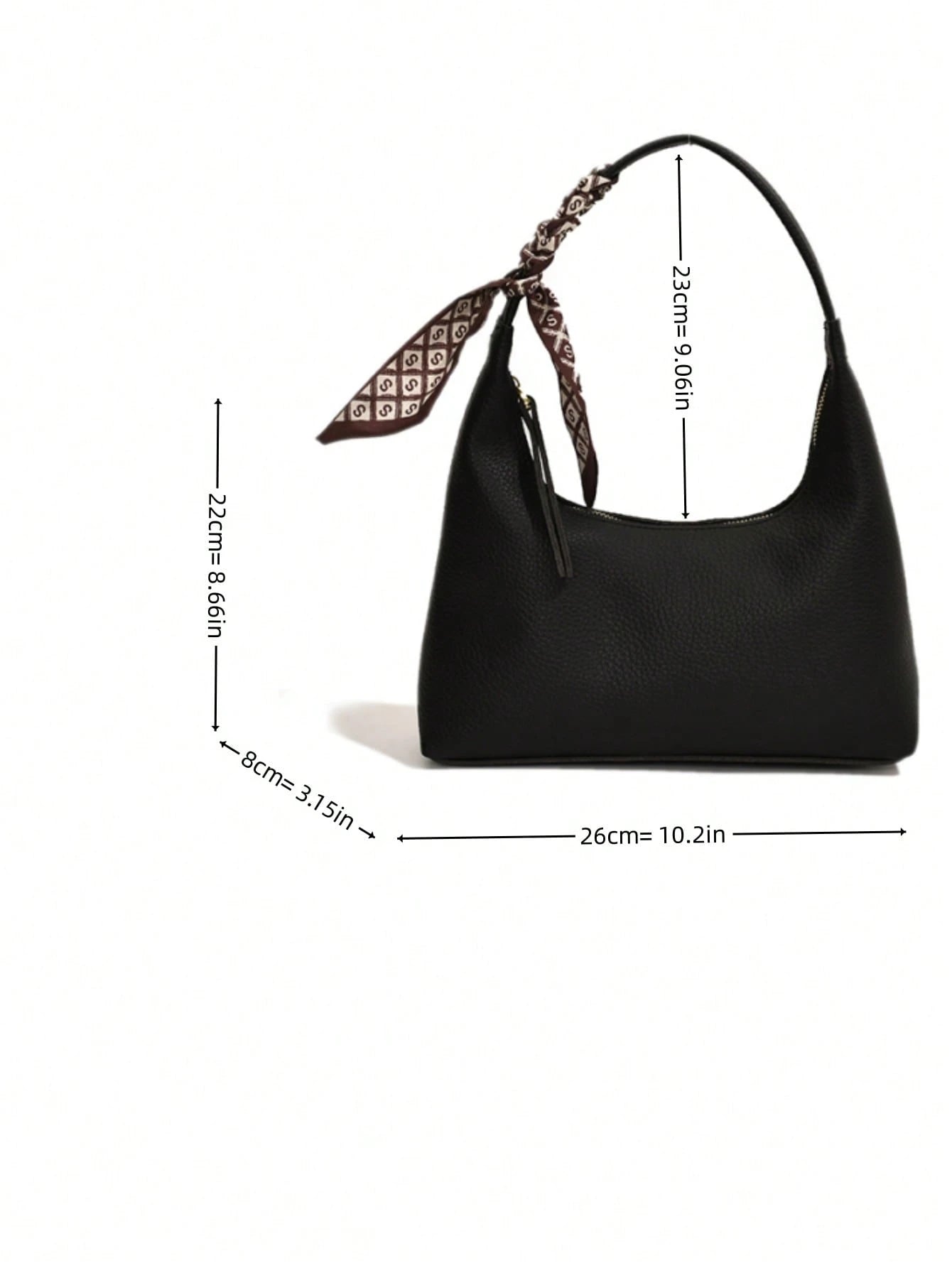 Minimalist Women's Shoulder Bag With Scarf