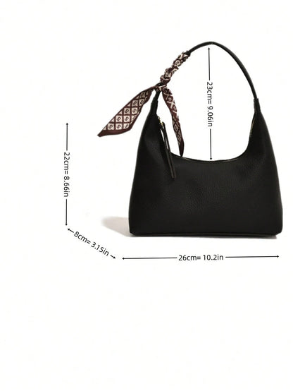 Minimalist Women's Shoulder Bag With Scarf