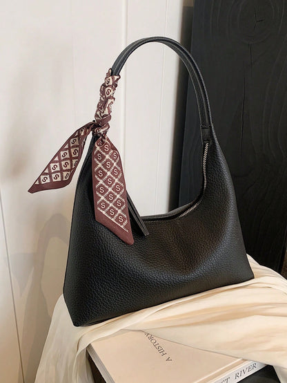 Minimalist Women's Shoulder Bag With Scarf