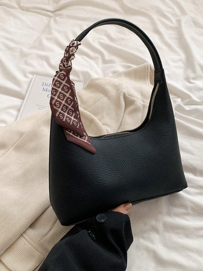Minimalist Women's Shoulder Bag With Scarf