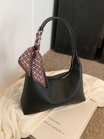 Minimalist Women's Shoulder Bag With Scarf