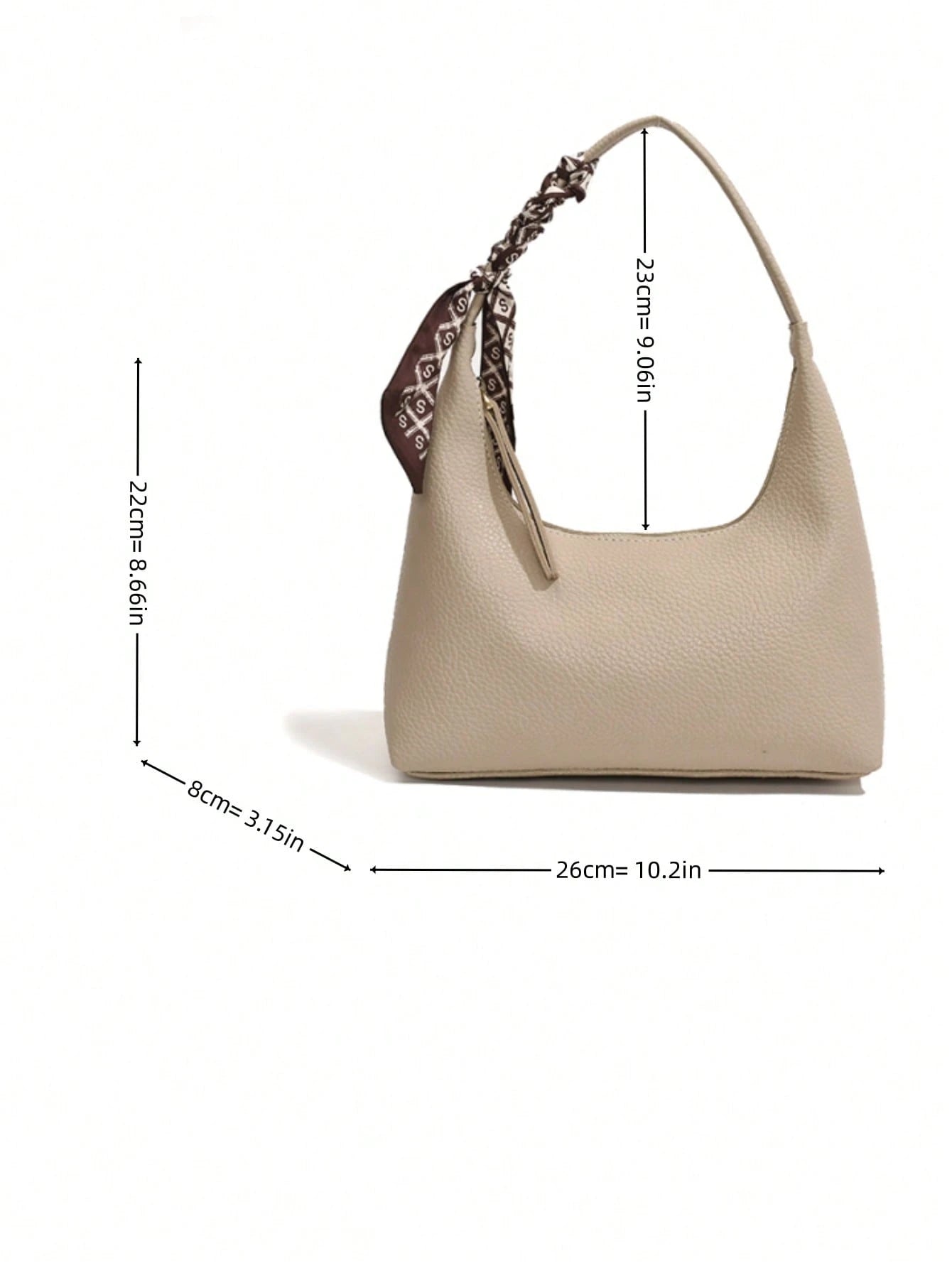 Minimalist Women's Shoulder Bag With Scarf