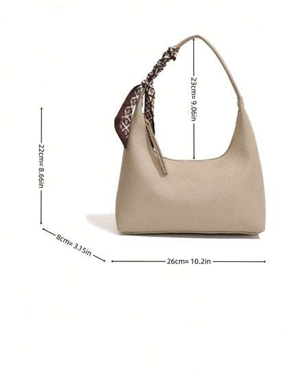 Minimalist Women's Shoulder Bag With Scarf
