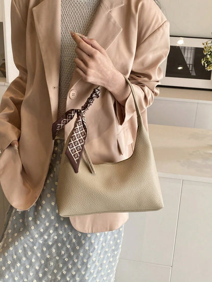 Minimalist Women's Shoulder Bag With Scarf