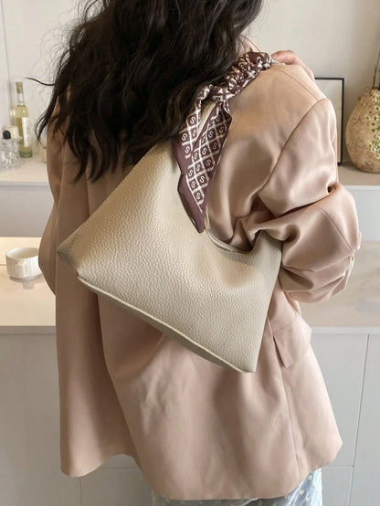 Minimalist Women's Shoulder Bag With Scarf