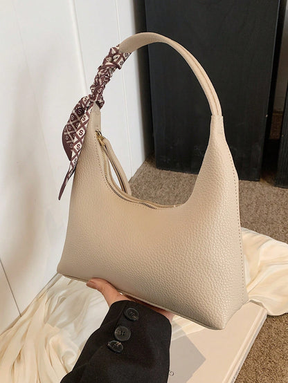Minimalist Women's Shoulder Bag With Scarf