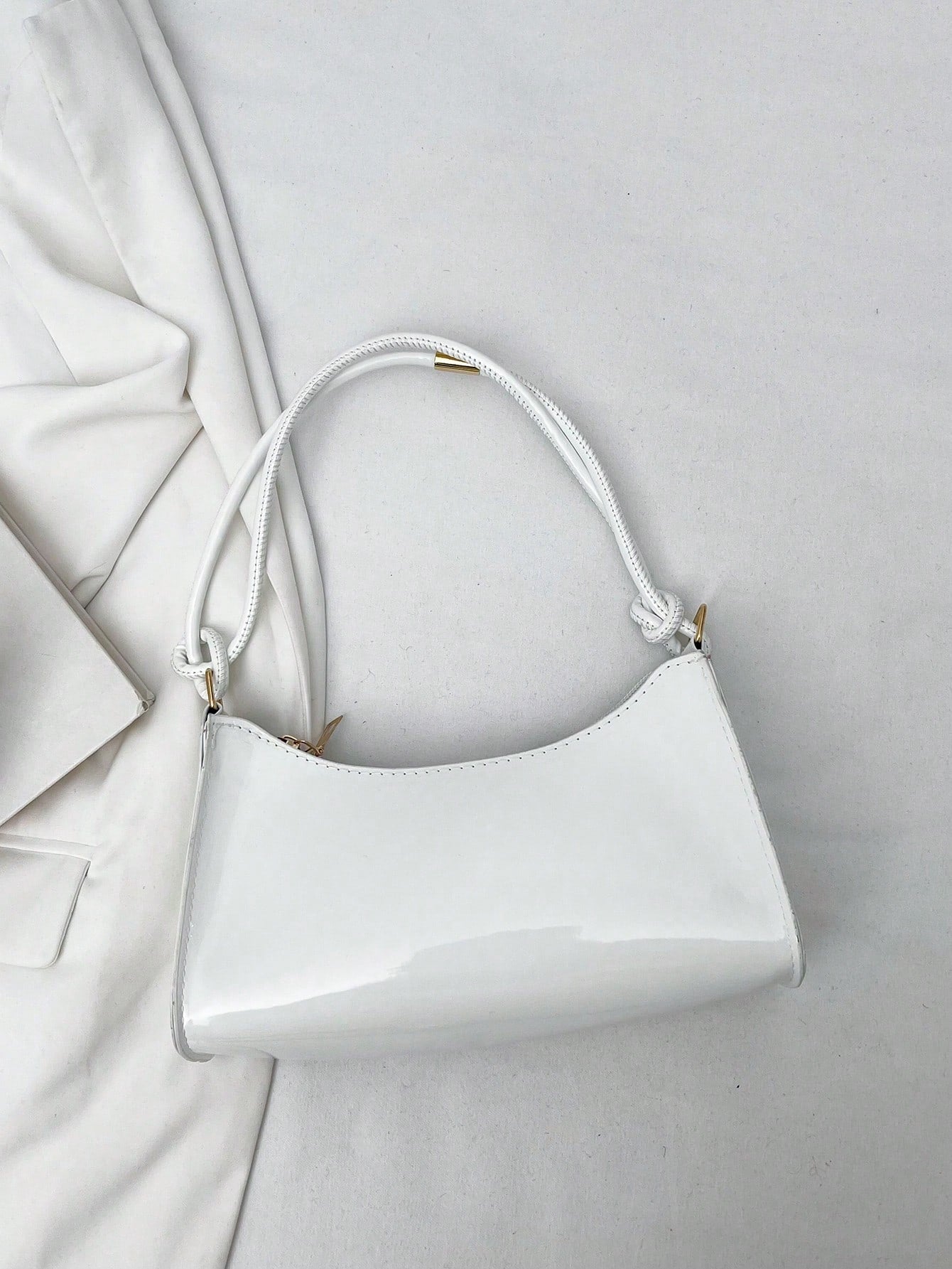 Solid Color Minimalist & Elegant Embossed Shoulder Bag