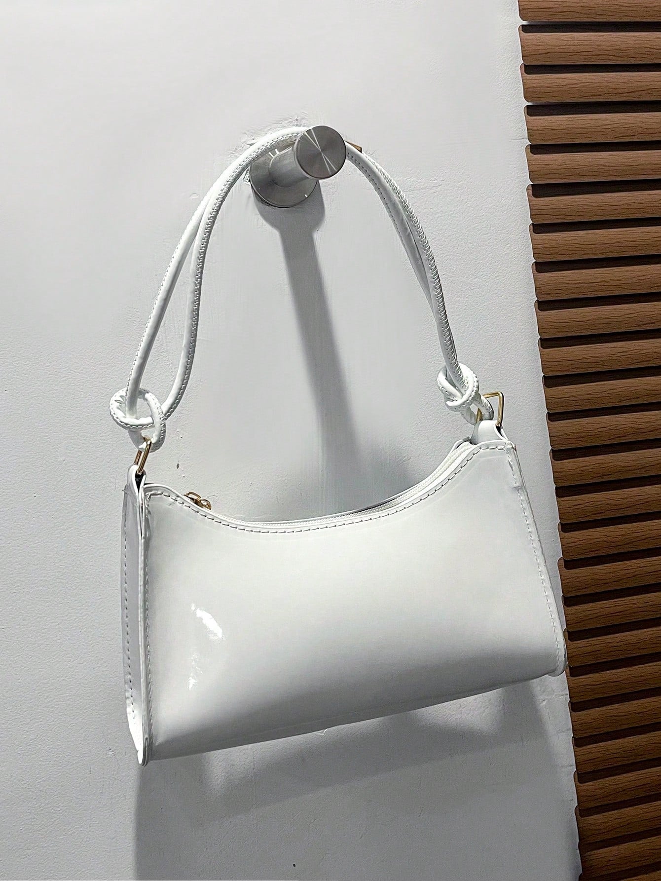 Solid Color Minimalist & Elegant Embossed Shoulder Bag
