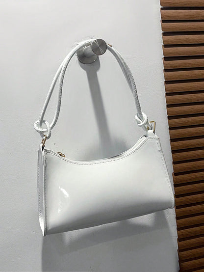 Solid Color Minimalist & Elegant Embossed Shoulder Bag