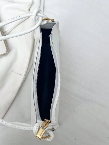 Solid Color Minimalist & Elegant Embossed Shoulder Bag
