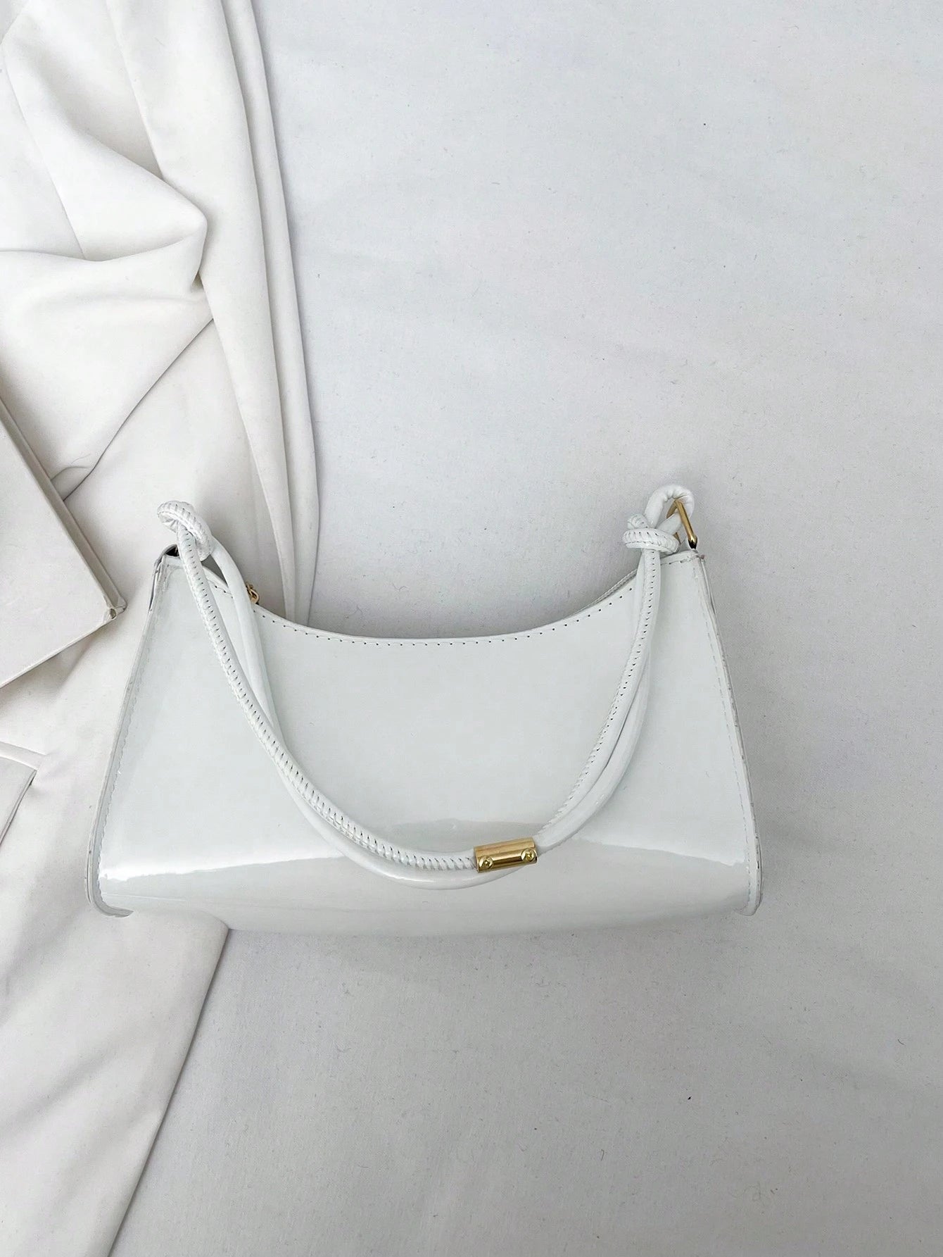 Solid Color Minimalist & Elegant Embossed Shoulder Bag
