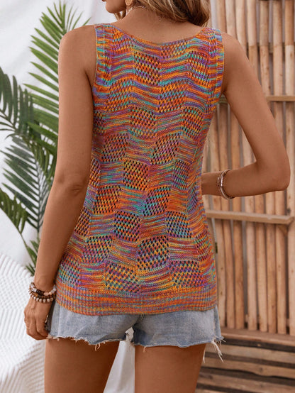 EMERY ROSE Solid Pointelle Knit Top