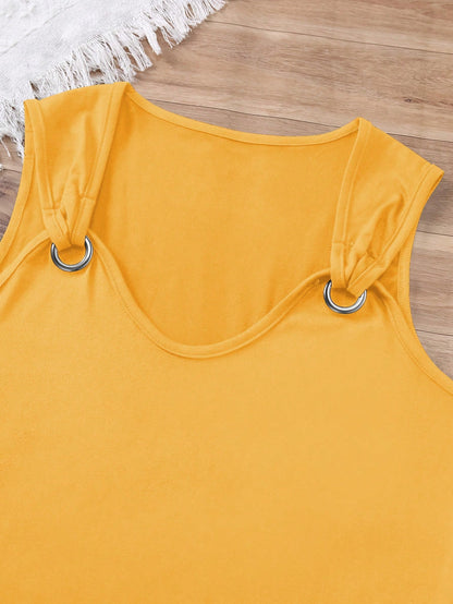 INAWLY Women's Metallic Button Decorated Tank Top For Summer