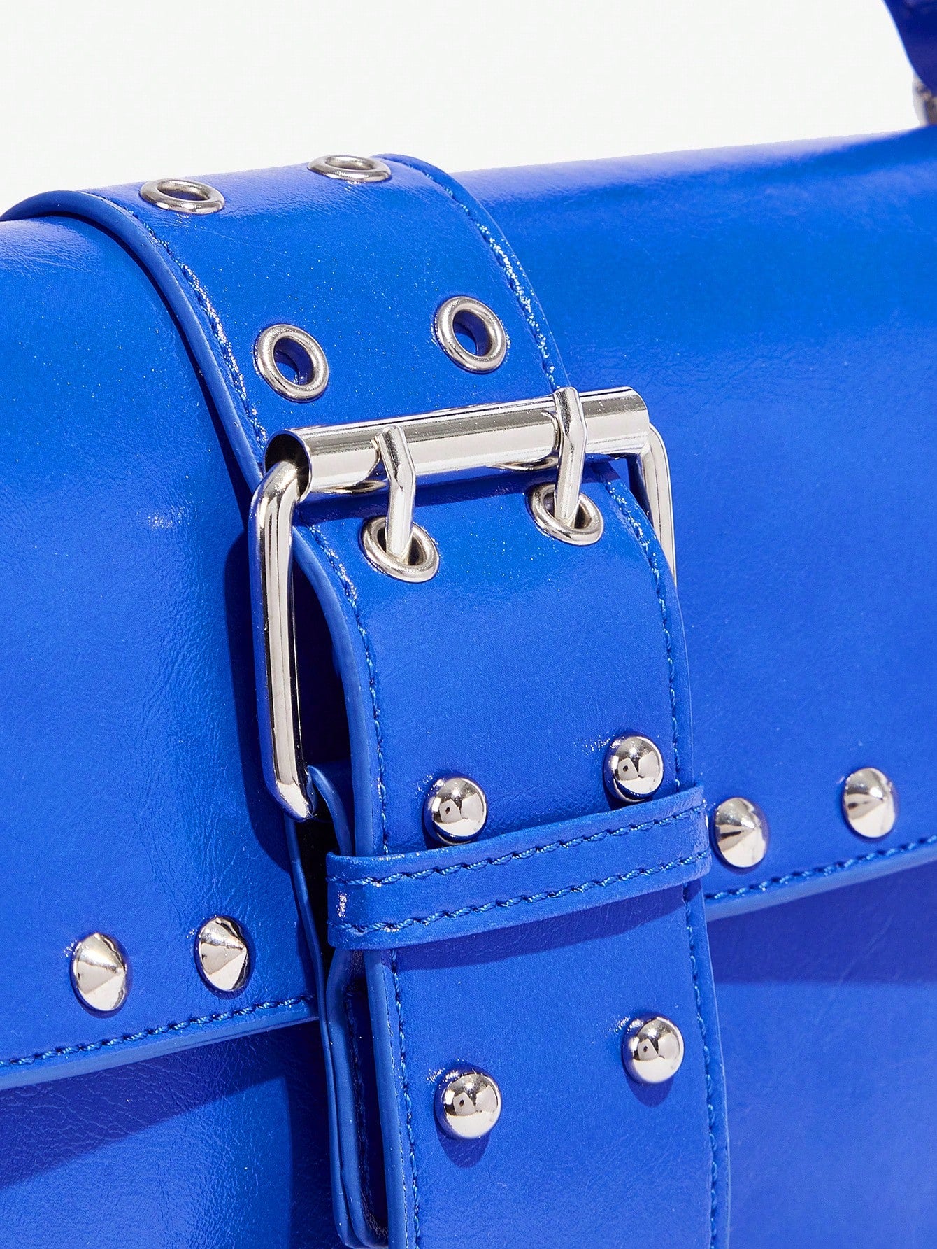 SHEIN X Lucía Bellido SHEIN SXY Fashionable Black Stud Shoulder Bag For Women, Versatile, Shopping Bag, Cool, Street Bag, Teenagers