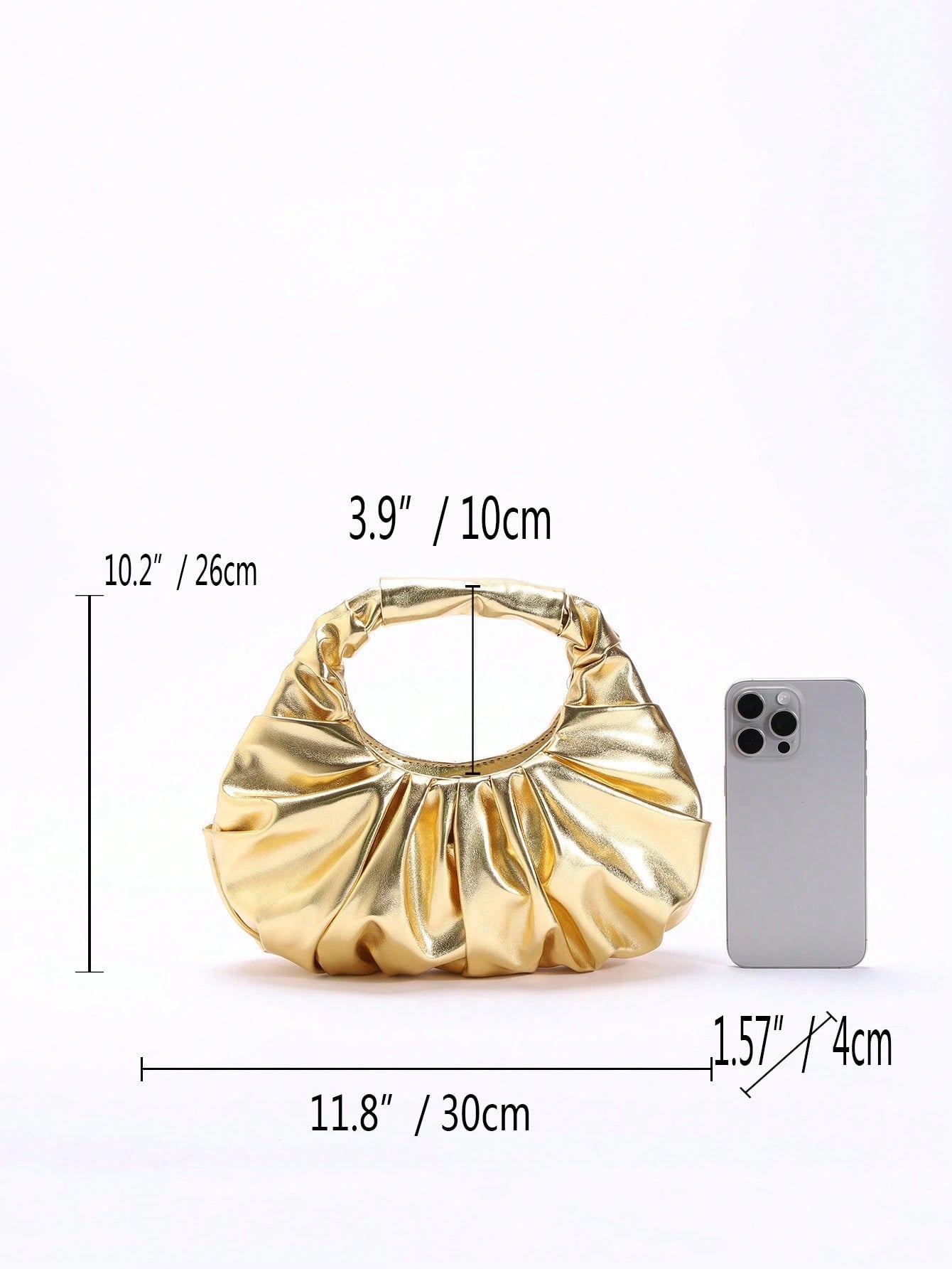 2024 Spring New Arrival Women Handbag, One Piece Of Solid Color Pearl Glossy PU Cloud Bag, Fashionable And Concise Stitching Design With Elegant Elegant For Lady, Foldable And Wrinkled Bag Style.