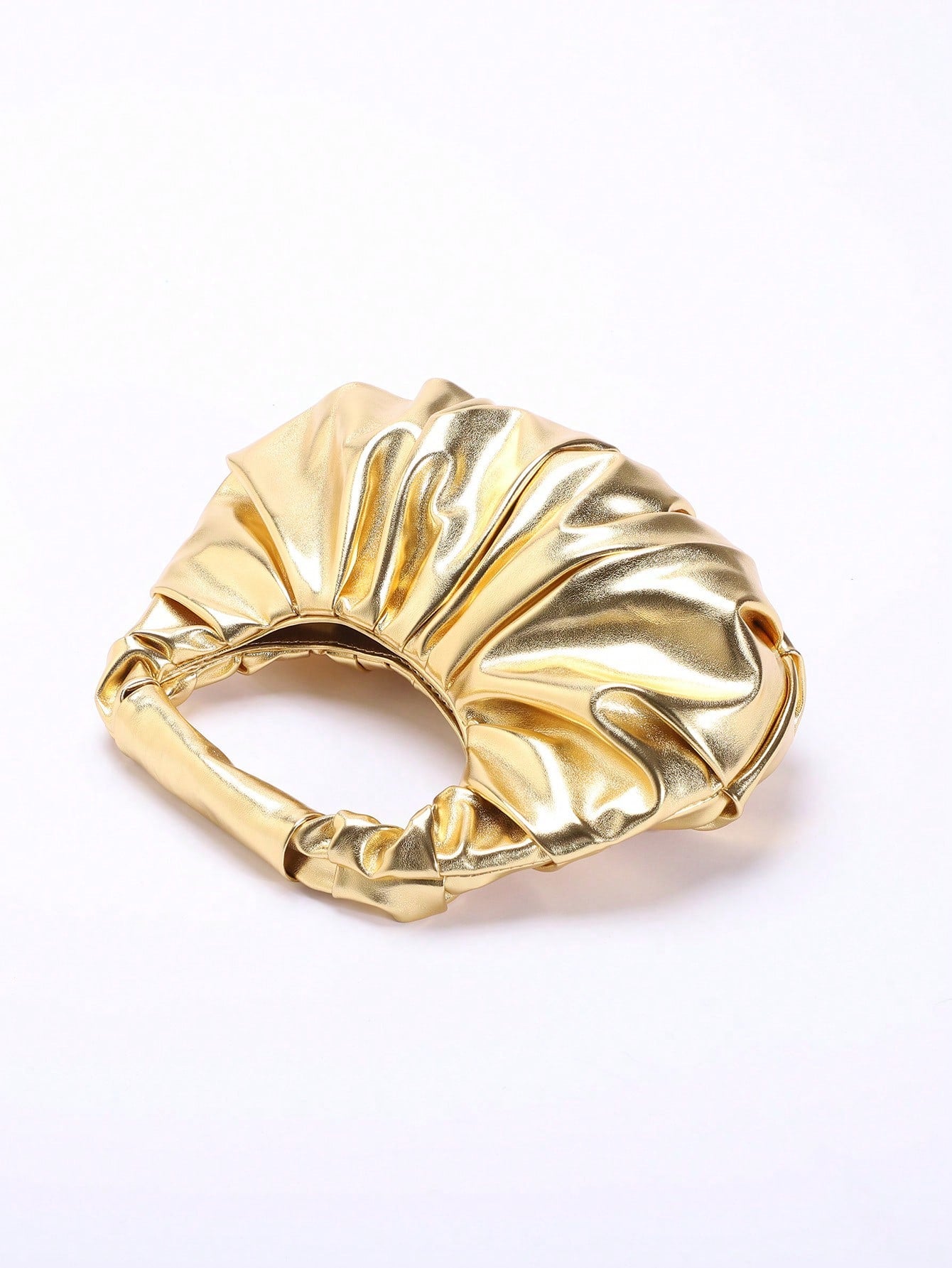 2024 Spring New Arrival Women Handbag, One Piece Of Solid Color Pearl Glossy PU Cloud Bag, Fashionable And Concise Stitching Design With Elegant Elegant For Lady, Foldable And Wrinkled Bag Style.