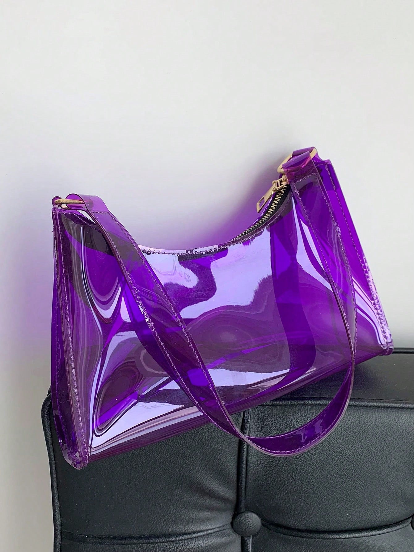 Fashionable Transparent PVC Shoulder Bag, Sports Crossbody Bag, Casual Ladies Plastics Handbag, Waterproof, Sandproof Transparent Bag, Beach Sports Picnic Snacks Clear Purse For Women