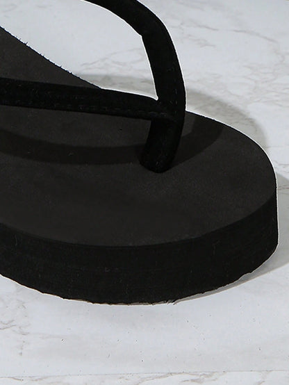 Women's Summer Fashion Thick Heel Platform Wedge High Heel Flip-Flops Beach Slipper With Slip-Resistant Sole, Perfect For Outdoor Beach Wedding