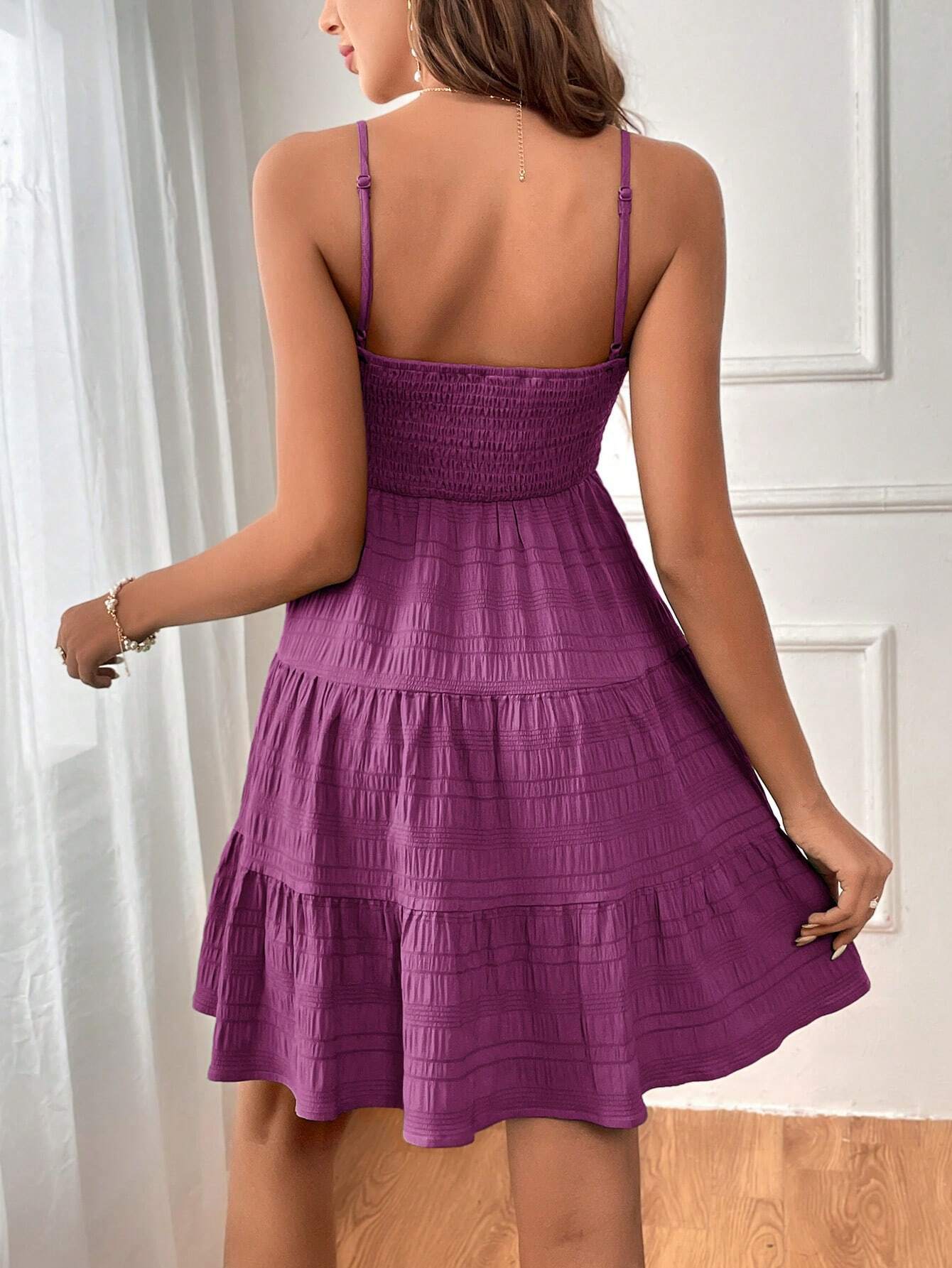 Soleia WYWH Women Spring Break Solid Ruffle Hem Cami Blue Dress,Summer Dresses For Women