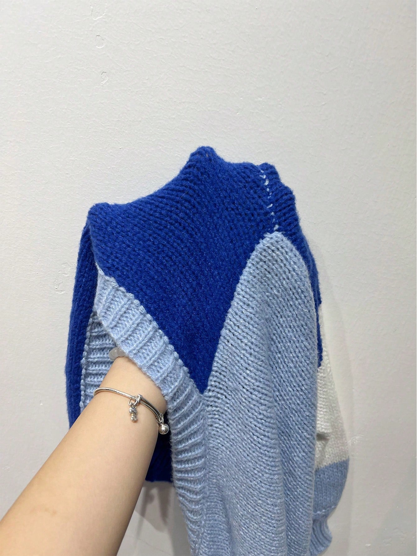 Flirla Colorblock Drop Shoulder Duster Cardigan,Long Sleeve Tops Fall Winter Cloth For Women