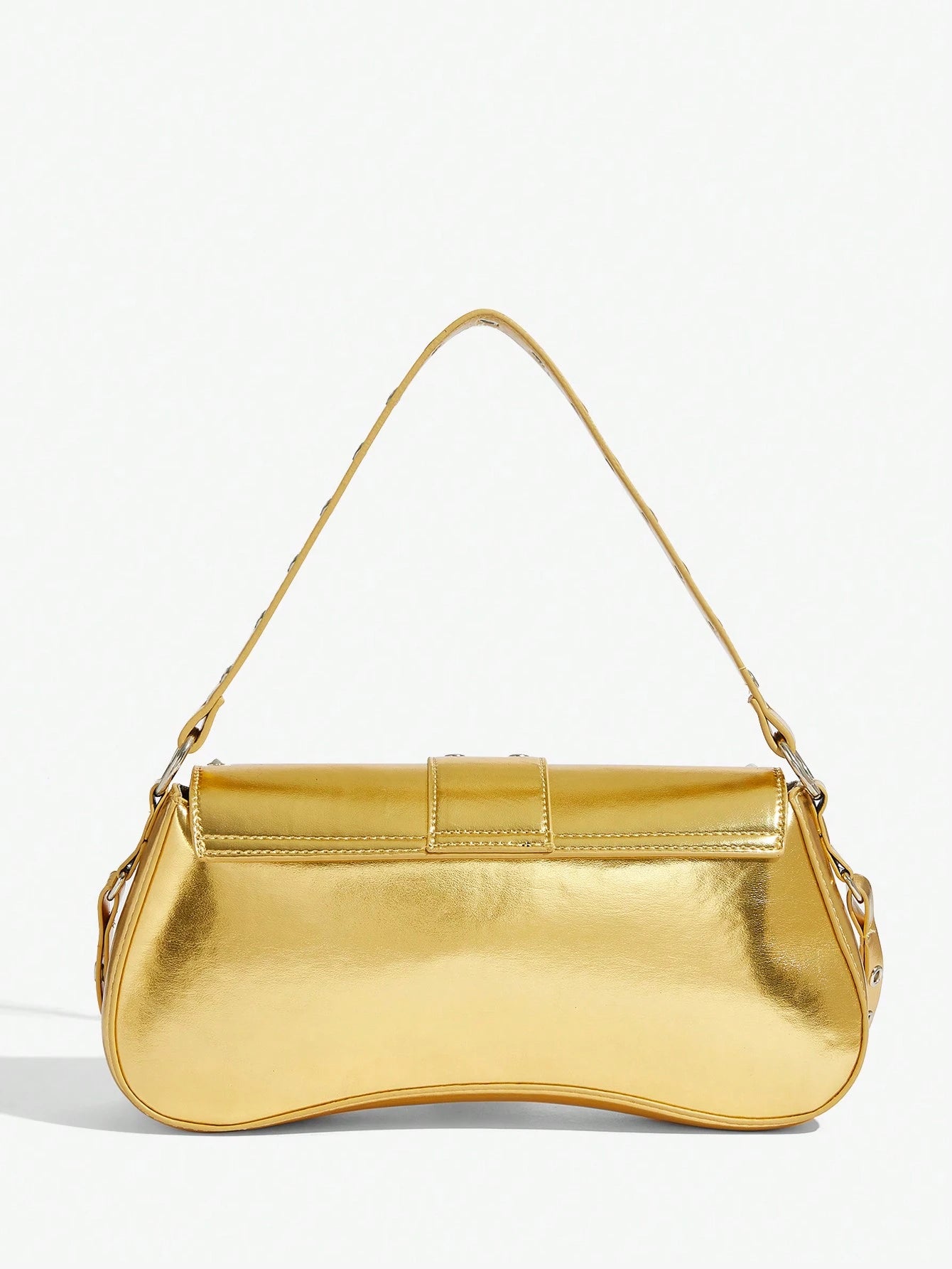 SHEIN X Lucía Bellido SHEIN SXY Fashionable Black Stud Shoulder Bag For Women, Versatile, Shopping Bag, Cool, Street Bag, Teenagers