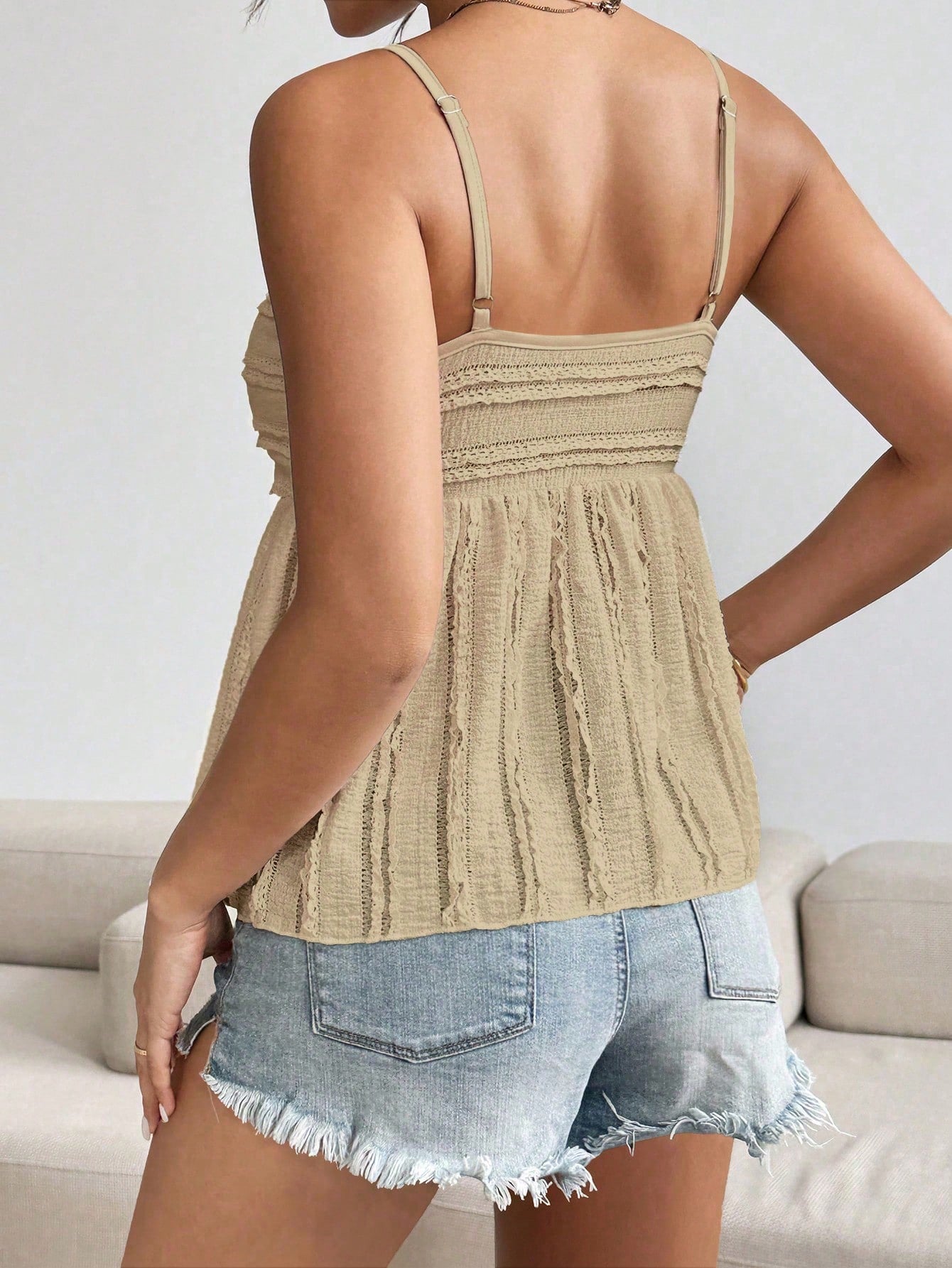 Roylia Women's Casual Solid Color Textured Camisole, Summer