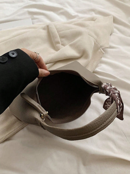 Minimalist Women's Shoulder Bag With Scarf