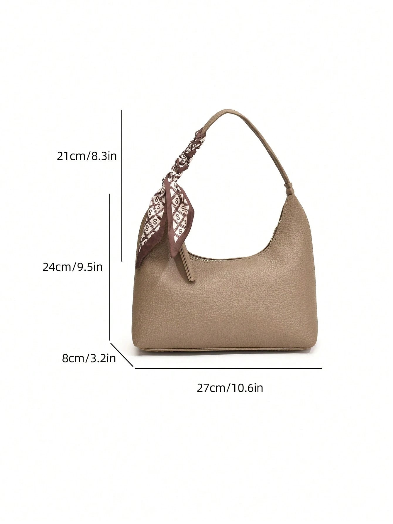 Minimalist Women's Shoulder Bag With Scarf