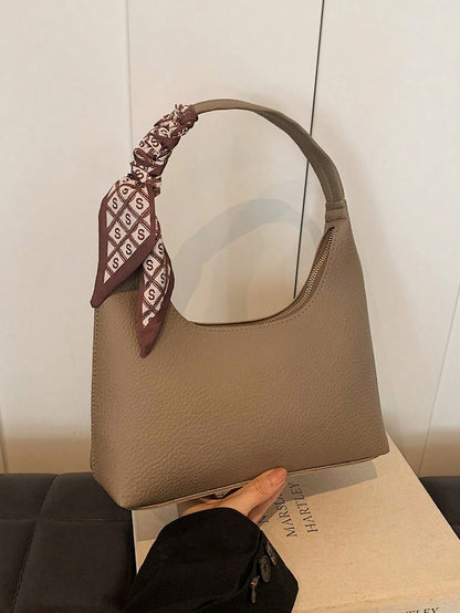 Minimalist Women's Shoulder Bag With Scarf
