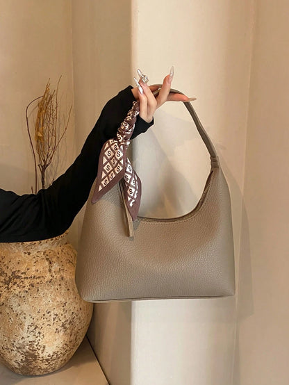 Minimalist Women's Shoulder Bag With Scarf