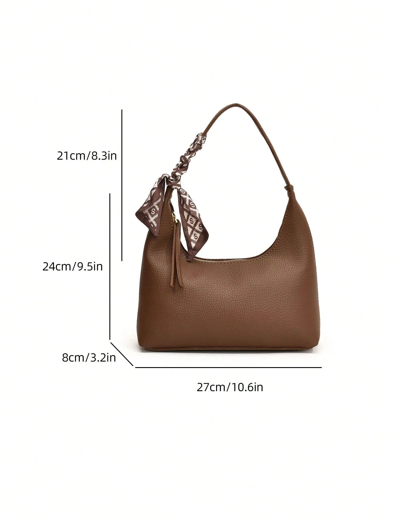 Minimalist Women's Shoulder Bag With Scarf