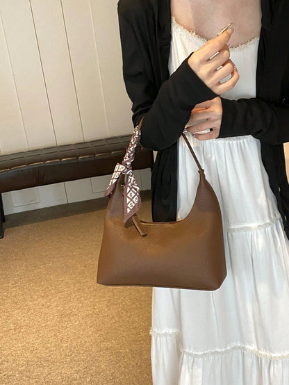Minimalist Women's Shoulder Bag With Scarf