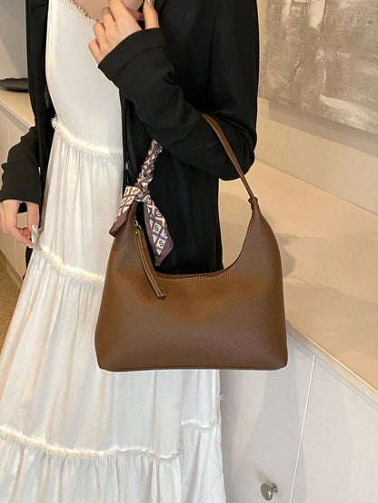 Minimalist Women's Shoulder Bag With Scarf