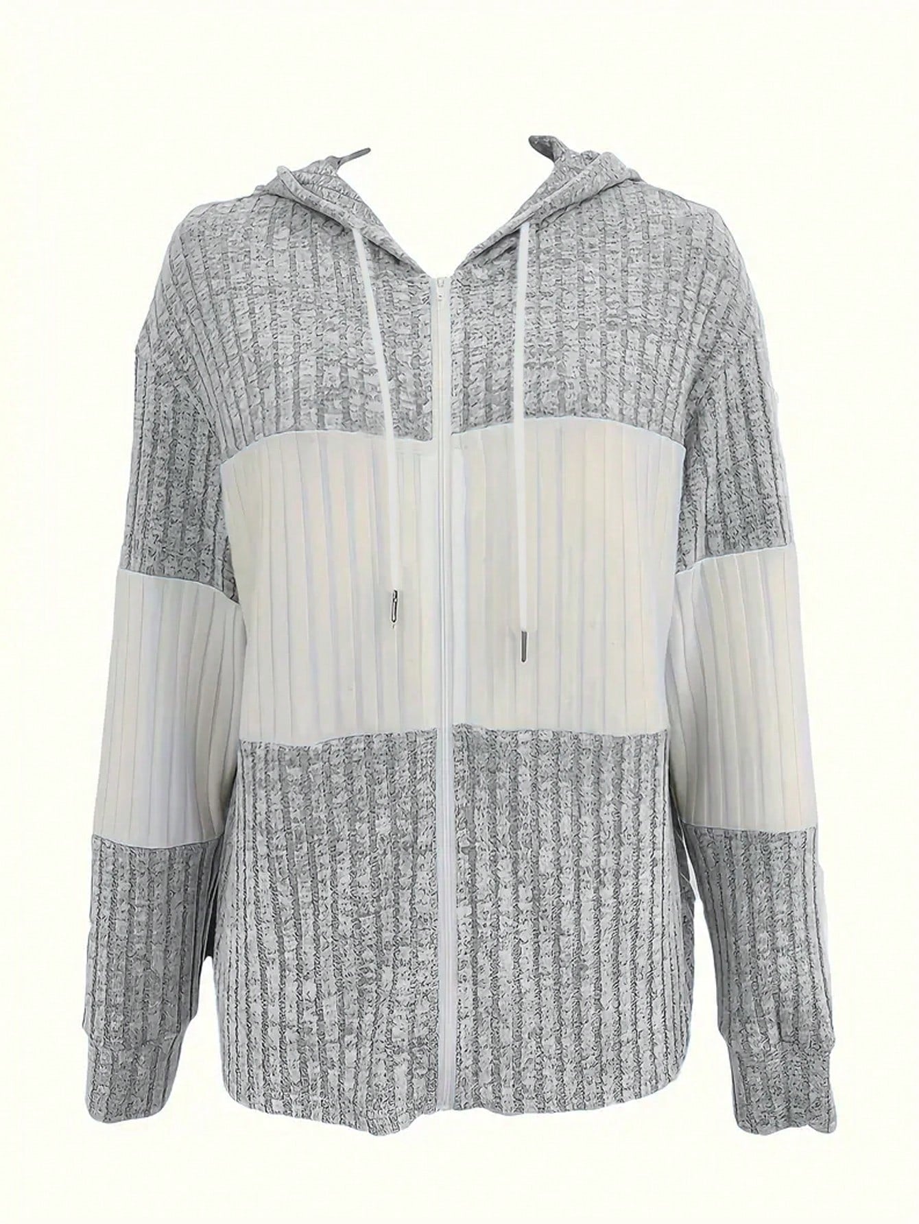 INAWLY Women's Spring And Autumn Casual Color Blocking Drawstring Hooded Jacket Fall Winter Cloth For Women