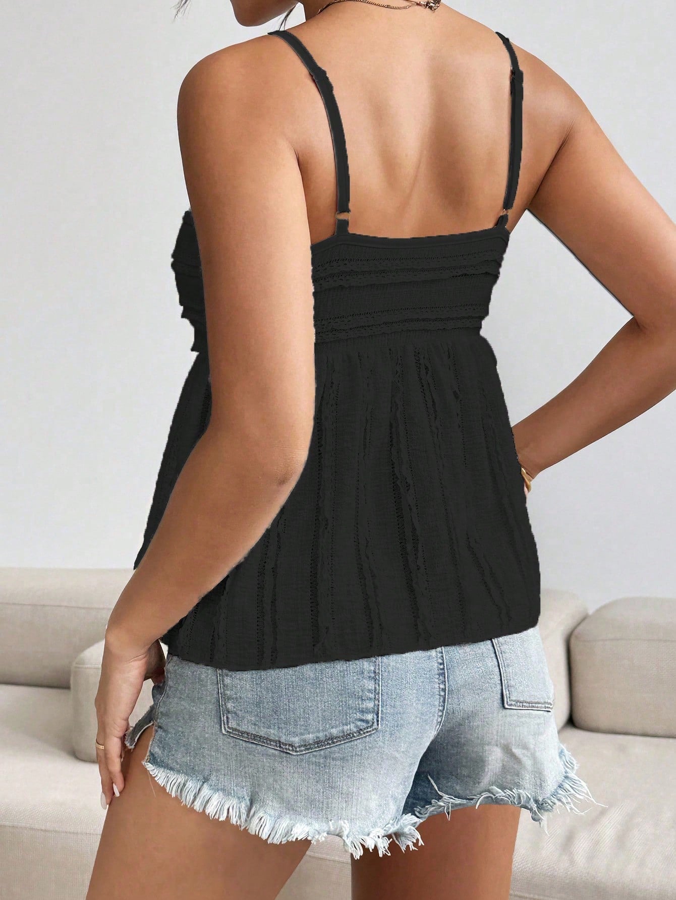 Roylia Women's Casual Solid Color Textured Camisole, Summer